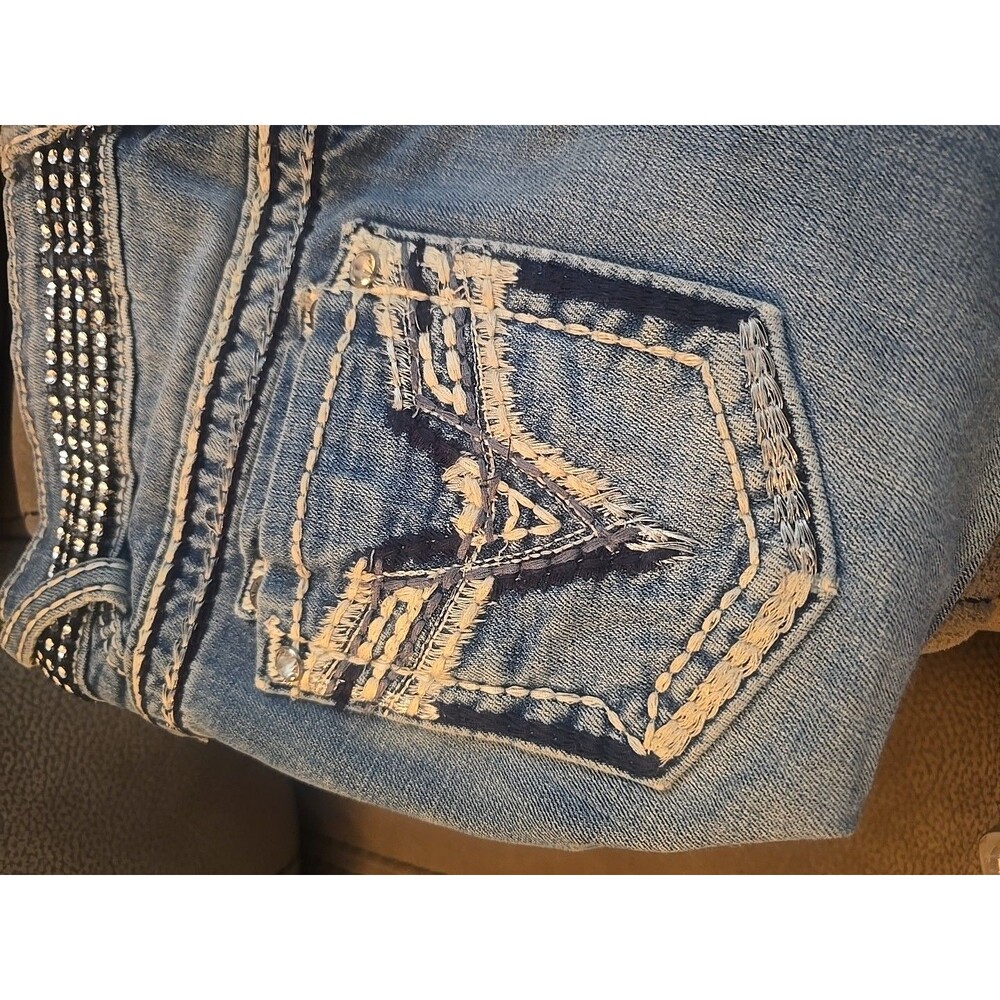 Upcycled Denim Crossbody Purse 14x11" - Picture 9 of 12